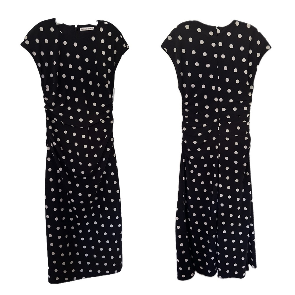 Abercrombie & Fitch Black Polka Dot Midi Dress - Picture 1 of 7